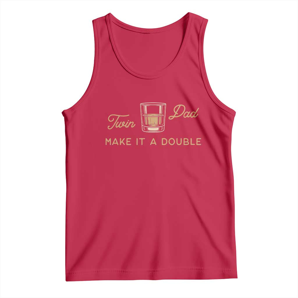 Make It A Double Twin Dad Tank Top Expecting Fathers Day Gift TS12 Red Print Your Wear