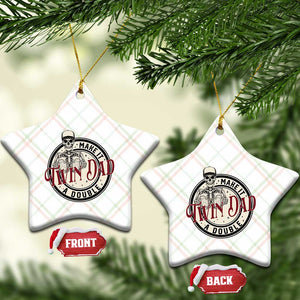 Funny Skeleton Twin Dad Make It A Double Ceramic Ornament Expecting Fathers Day Gift TS12 Print Your Wear
