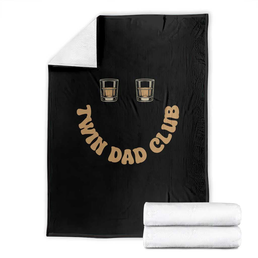 Twin Dad Club Throw Blanket Funny Father Of Twins Fathers Day Gift TS12 Black Print Your Wear