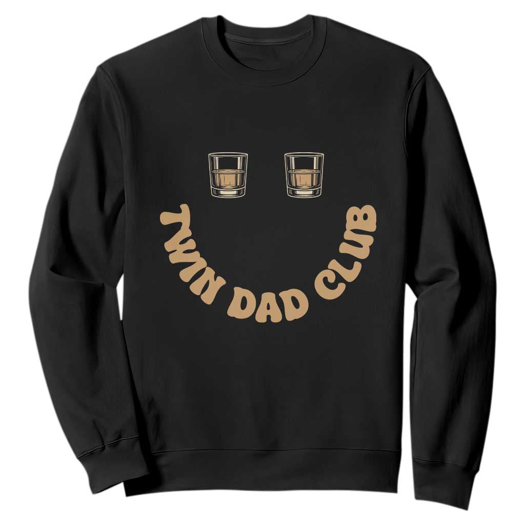 Twin Dad Club Sweatshirt Funny Father Of Twins Fathers Day Gift TS12 Black Print Your Wear