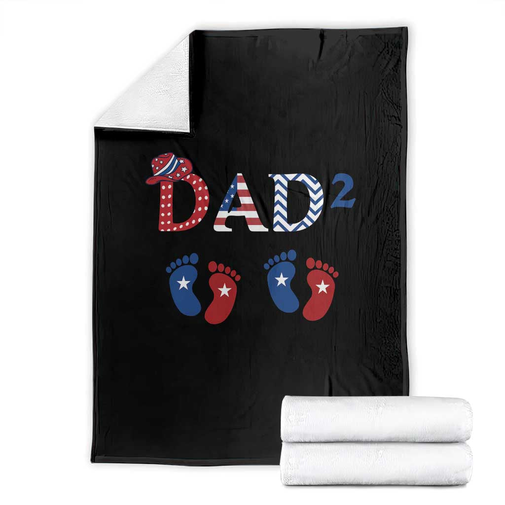 Patriotic Twin Dad American Flag Throw Blanket Father Of Twins USA Gift TS12 Black Print Your Wear