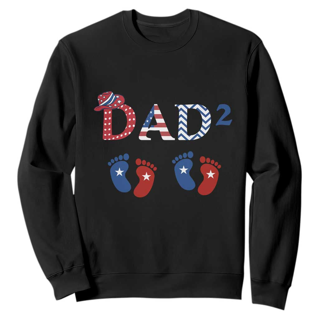 Patriotic Twin Dad American Flag Sweatshirt Father Of Twins USA Gift TS12 Black Print Your Wear