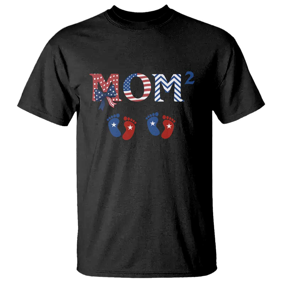 Patriotic Twin Mom Announcement American Flag Gift T Shirt TS12 Black Print Your Wear