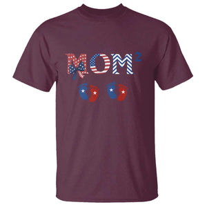 Patriotic Twin Mom Announcement American Flag Gift T Shirt TS12 Maroon Print Your Wear