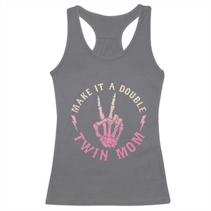 Twin Mom Racerback Tank Top Make It A Double Expecting Twins Mothers Day TS12 Charcoal Print Your Wear