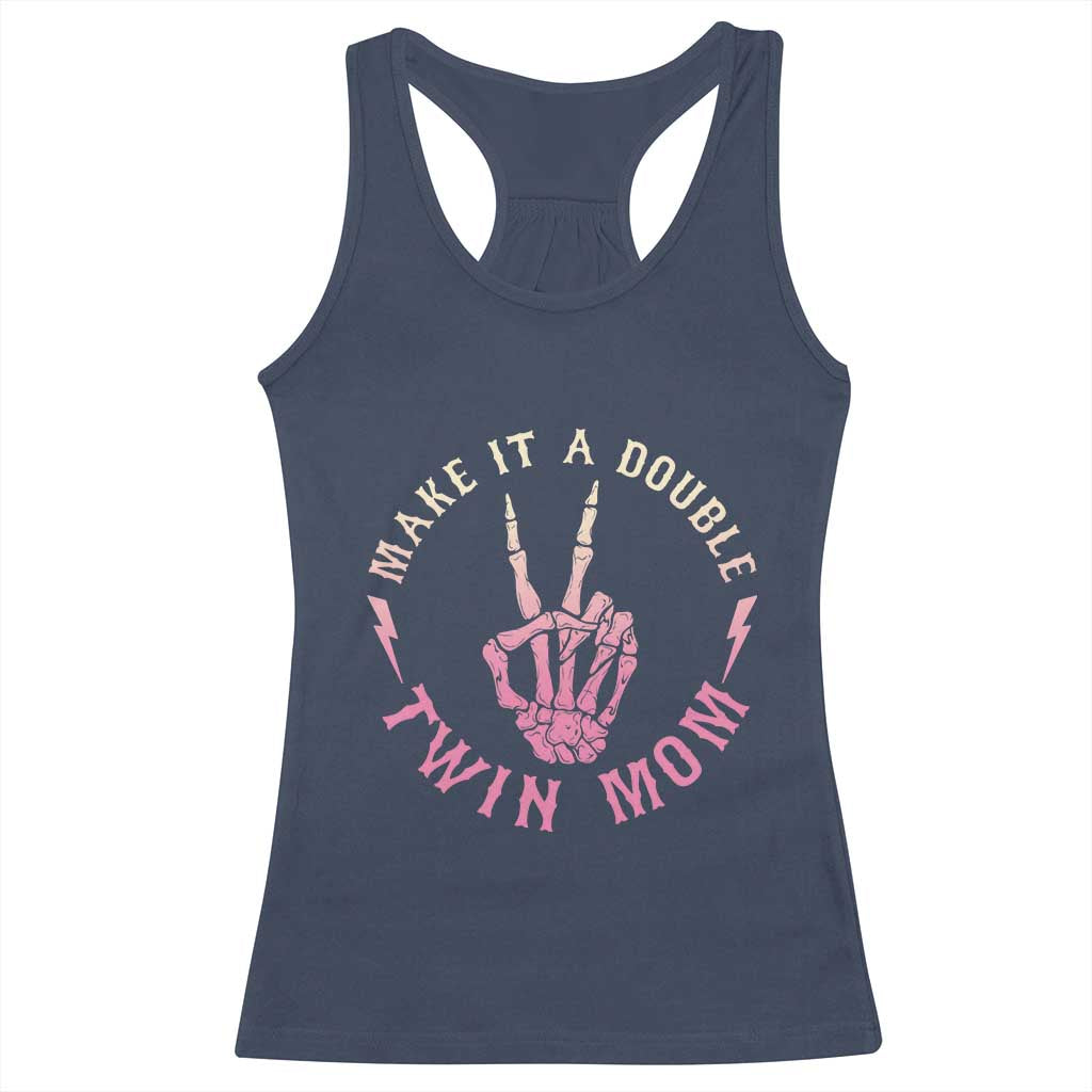 Twin Mom Racerback Tank Top Make It A Double Expecting Twins Mothers Day TS12 Navy Print Your Wear