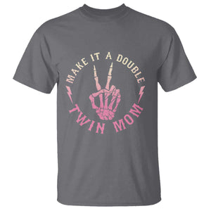 Twin Mom T Shirt Make It A Double Expecting Twins Mothers Day TS12 Charcoal Print Your Wear