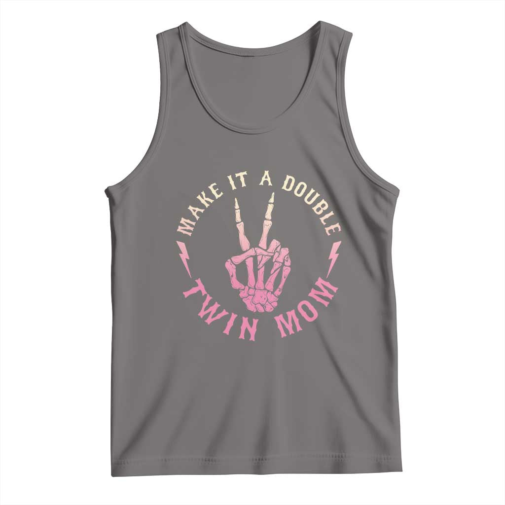 Twin Mom Tank Top Make It A Double Expecting Twins Mothers Day TS12 Deep Heather Print Your Wear