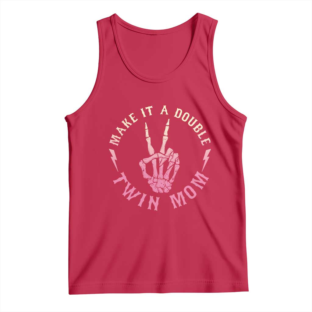Twin Mom Tank Top Make It A Double Expecting Twins Mothers Day TS12 Red Print Your Wear