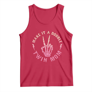 Twin Mom Tank Top Make It A Double Expecting Twins Mothers Day TS12 Red Print Your Wear