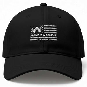 Twin Mom Baseball Cap Make It A Double Patriotic USA Flag Gift TS12 Print Your Wear