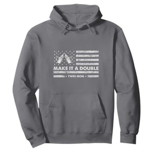 Twin Mom Hoodie Make It A Double Patriotic USA Flag Gift TS12 Charcoal Print Your Wear