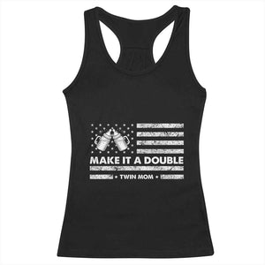 Twin Mom Racerback Tank Top Make It A Double Patriotic USA Flag Gift TS12 Black Print Your Wear