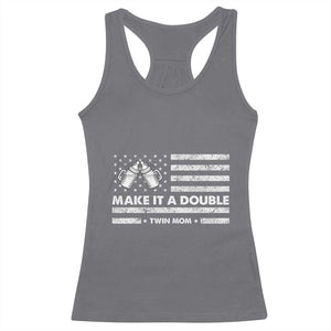 Twin Mom Racerback Tank Top Make It A Double Patriotic USA Flag Gift TS12 Charcoal Print Your Wear
