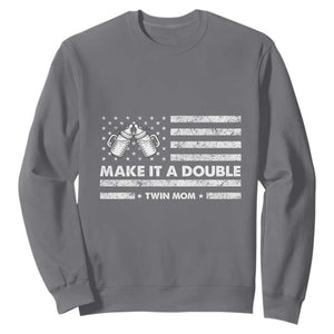 Twin Mom Sweatshirt Make It A Double Patriotic USA Flag Gift TS12 Charcoal Print Your Wear