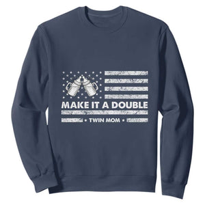 Twin Mom Sweatshirt Make It A Double Patriotic USA Flag Gift TS12 Navy Print Your Wear