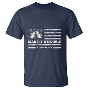 Twin Mom T Shirt Make It A Double Patriotic USA Flag Gift TS12 Navy Print Your Wear