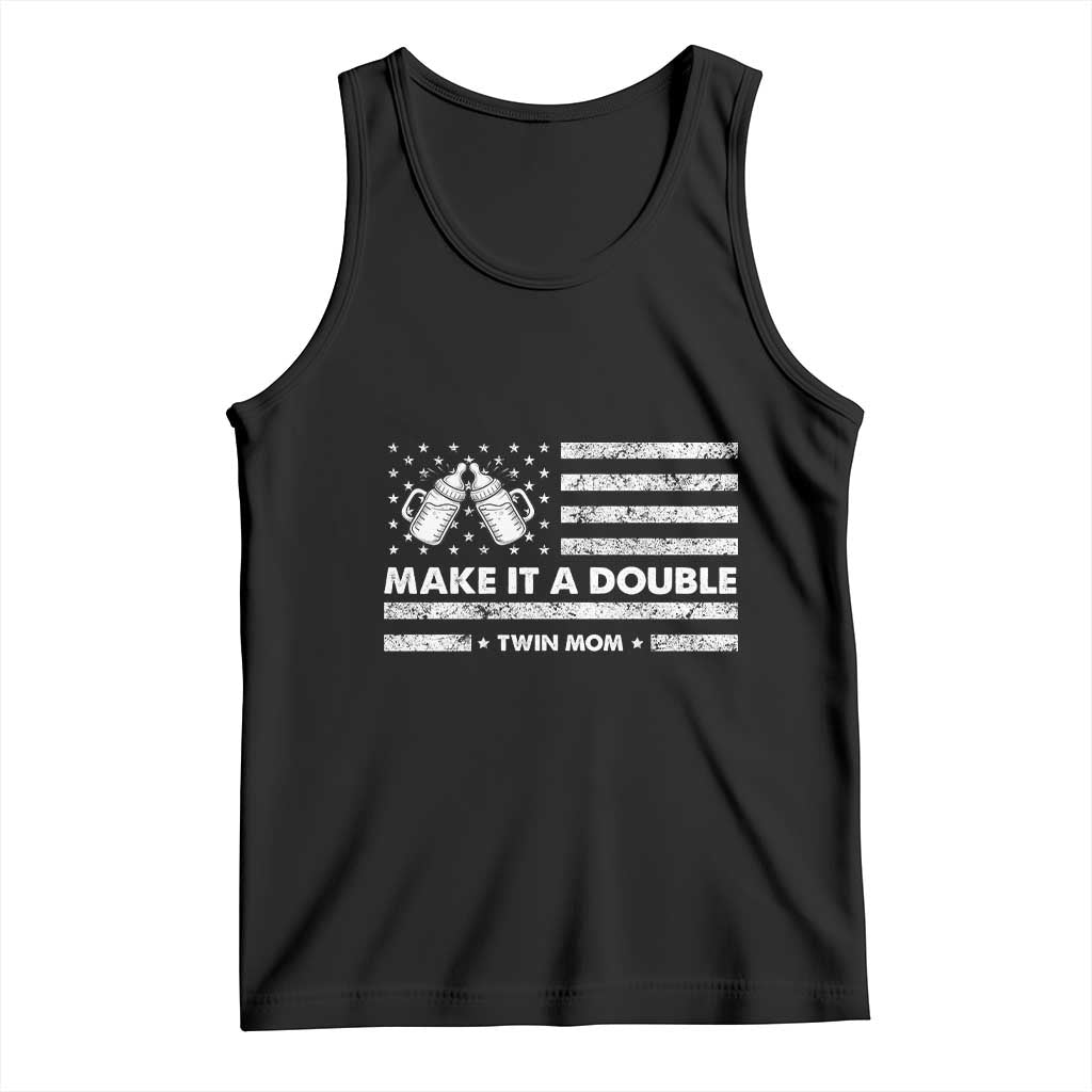 Twin Mom Tank Top Make It A Double Patriotic USA Flag Gift TS12 Black Print Your Wear