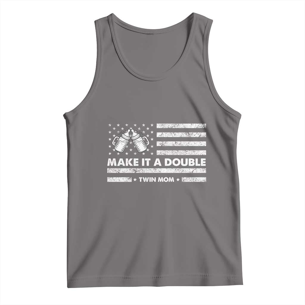 Twin Mom Tank Top Make It A Double Patriotic USA Flag Gift TS12 Deep Heather Print Your Wear