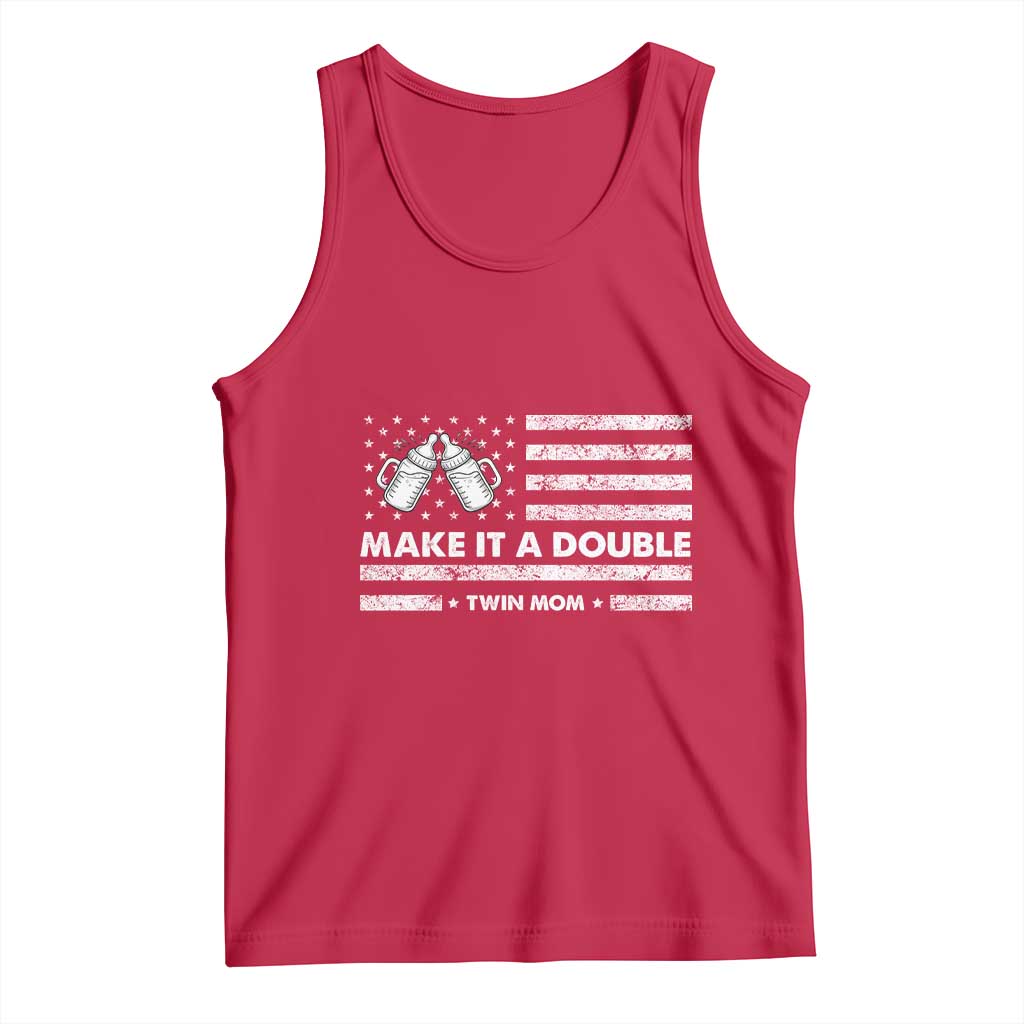 Twin Mom Tank Top Make It A Double Patriotic USA Flag Gift TS12 Red Print Your Wear