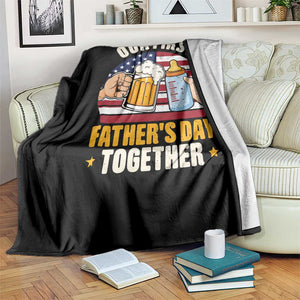 Patriotic Our First Fathers Day Together Throw Blanket Gift For New Dad TS12 Print Your Wear
