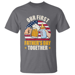 Patriotic Our First Fathers Day Together T Shirt Gift For New Dad TS12 Charcoal Print Your Wear