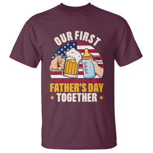 Patriotic Our First Fathers Day Together T Shirt Gift For New Dad TS12 Maroon Print Your Wear