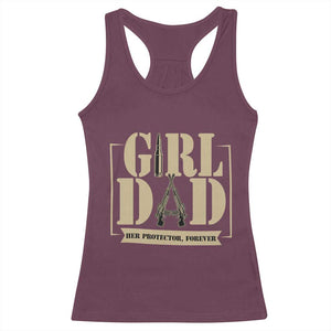 Girl Dad Her Protector Forever Racerback Tank Top New Dad Fathers Day Gift TS12 Maroon Print Your Wear