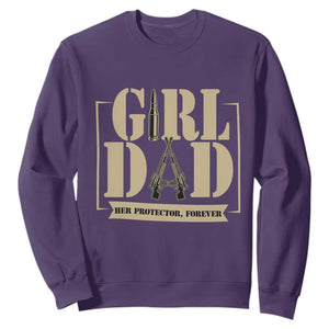 Girl Dad Her Protector Forever Sweatshirt New Dad Fathers Day Gift TS12 Purple Print Your Wear