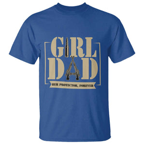 Girl Dad Her Protector Forever T Shirt New Dad Fathers Day Gift TS12 Royal Blue Print Your Wear