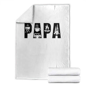 Camping Papa Throw Blanket Camper Dad Fathers Day Gift TS12 White Print Your Wear