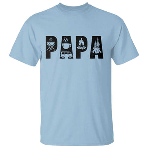 Camping Papa T Shirt Camper Dad Fathers Day Gift TS12 Light Blue Print Your Wear
