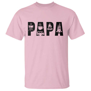 Camping Papa T Shirt Camper Dad Fathers Day Gift TS12 Light Pink Print Your Wear