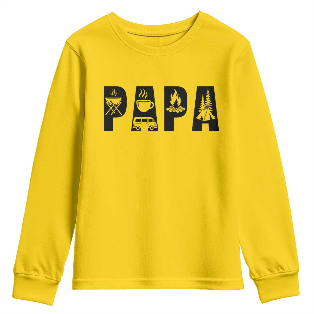 Camping Papa Youth Sweatshirt Camper Dad Fathers Day Gift TS12 Daisy Print Your Wear