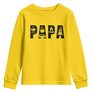 Camping Papa Youth Sweatshirt Camper Dad Fathers Day Gift TS12 Daisy Print Your Wear