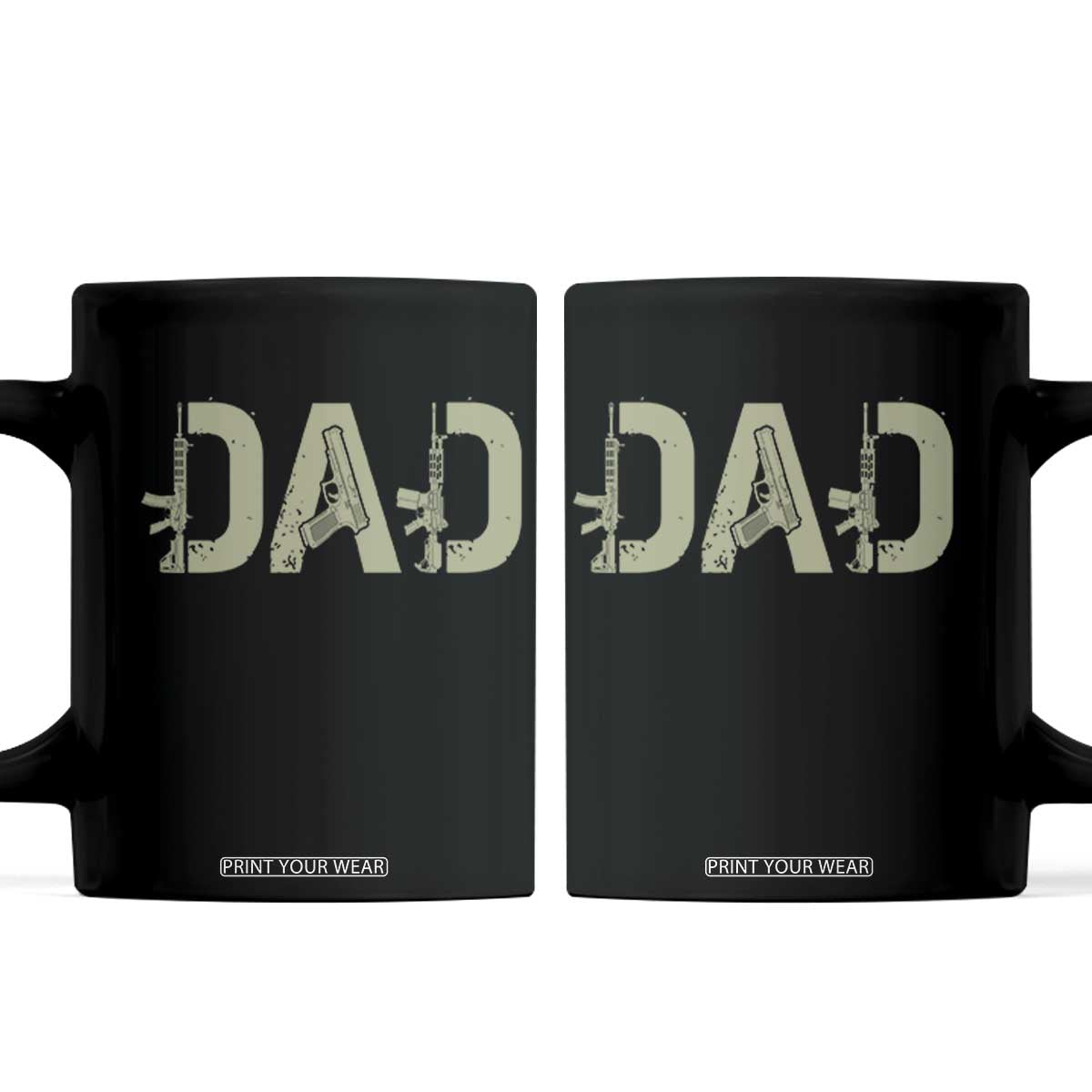 Gun Lover Dad Coffee Mug Funny Hunter Dad Fathers Day Gift TS12 Black Print Your Wear