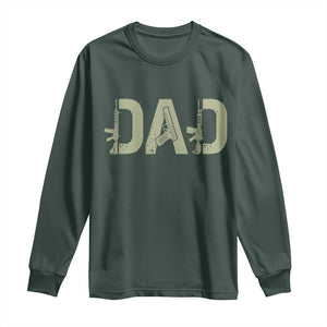 Gun Lover Dad Long Sleeve Shirt Funny Hunter Dad Fathers Day Gift TS12 Dark Forest Green Print Your Wear