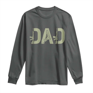 Gun Lover Dad Long Sleeve Shirt Funny Hunter Dad Fathers Day Gift TS12 Dark Heather Print Your Wear