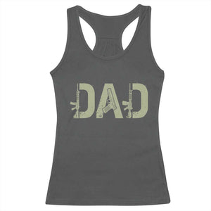 Gun Lover Dad Racerback Tank Top Funny Hunter Dad Fathers Day Gift TS12 Dark Heather Print Your Wear
