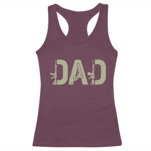 Gun Lover Dad Racerback Tank Top Funny Hunter Dad Fathers Day Gift TS12 Maroon Print Your Wear