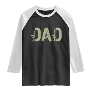 Gun Lover Dad Raglan Shirt Funny Hunter Dad Fathers Day Gift TS12 Black White Print Your Wear