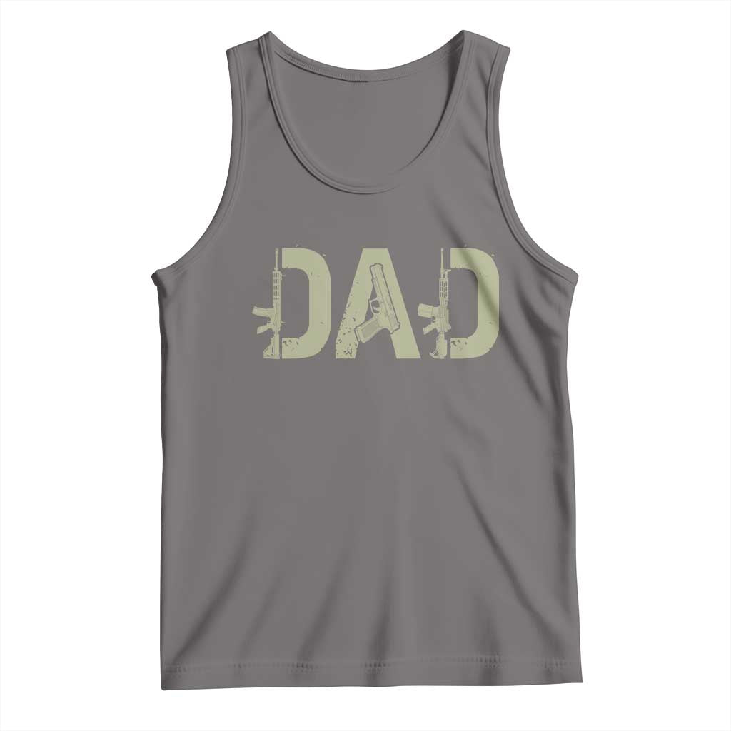 Gun Lover Dad Tank Top Funny Hunter Dad Fathers Day Gift TS12 Deep Heather Print Your Wear