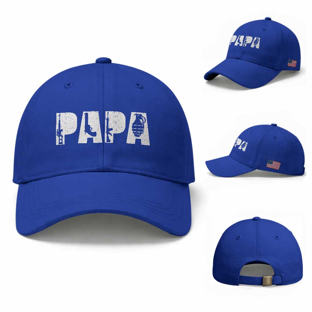 Proud Hunter Dad Baseball Cap Funny Hunting Lifestyle Fathers Day Gift TS12 Baseball Cap Universal Fit Royal Blue Print Your Wear
