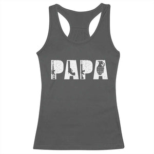 Proud Hunter Dad Racerback Tank Top Funny Hunting Lifestyle Fathers Day Gift TS12 Dark Heather Print Your Wear