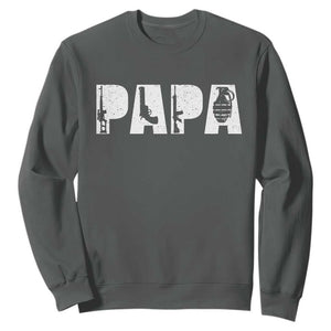 Proud Hunter Dad Sweatshirt Funny Hunting Lifestyle Fathers Day Gift TS12 Dark Heather Print Your Wear