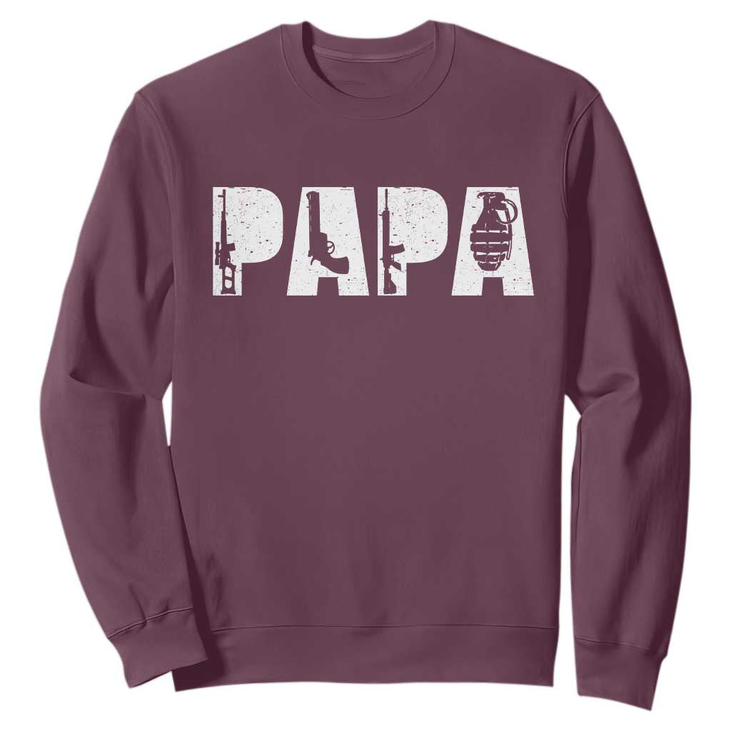 Proud Hunter Dad Sweatshirt Funny Hunting Lifestyle Fathers Day Gift TS12 Maroon Print Your Wear