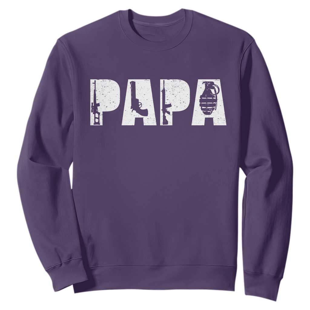 Proud Hunter Dad Sweatshirt Funny Hunting Lifestyle Fathers Day Gift TS12 Purple Print Your Wear
