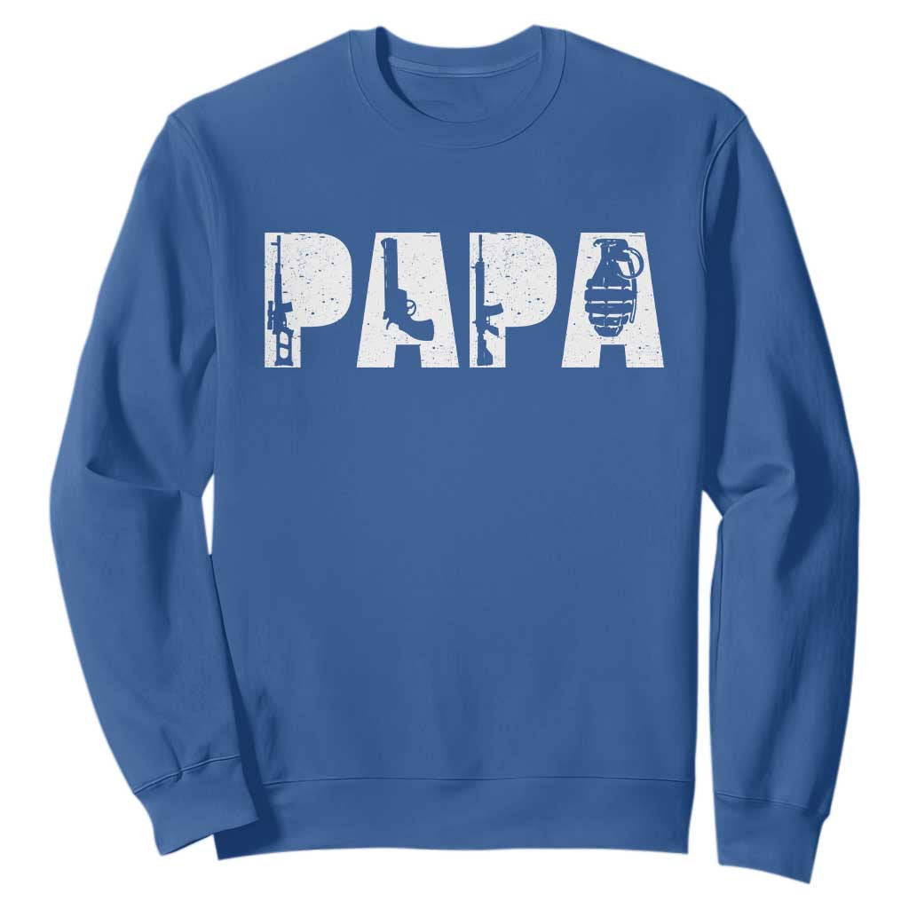 Proud Hunter Dad Sweatshirt Funny Hunting Lifestyle Fathers Day Gift TS12 Royal Blue Print Your Wear