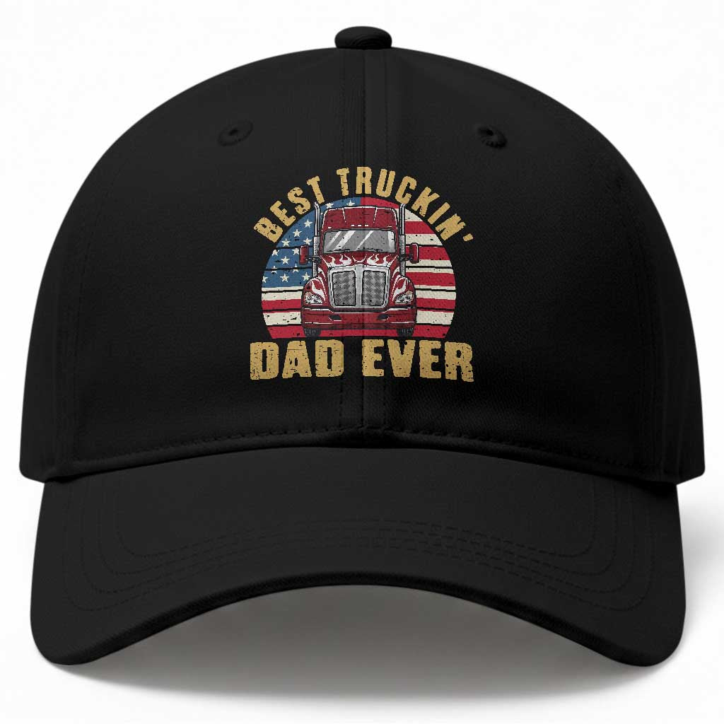 Best Truckin Dad Ever Baseball Cap Funny Driver Fathers Day Gift TS12 Print Your Wear