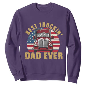 Best Truckin Dad Ever Sweatshirt Funny Driver Fathers Day Gift TS12 Purple Print Your Wear